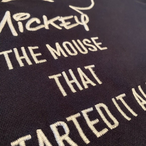 Uniqlo Adult XS Mickey Mouse That Started It All Navy Sweatshirt Disney Colab. - Picture 6 of 8